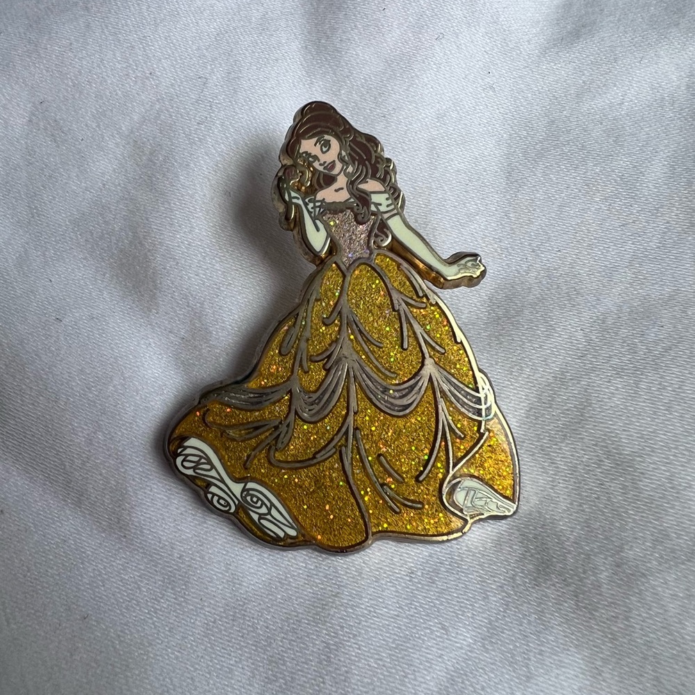 Glitter Belle Beauty & The Beast Enamel Pin